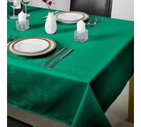 Emma Barclay Chequers Jacquard Round Tablecloth, Forest Green - 160 Cm Round