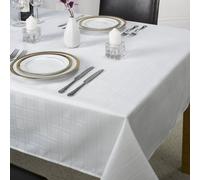 Emma Barclay Chequers Jacquard Round Tablecloth, White - 160 Cm Round