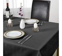 Emma Barclay Chequers - Jacquard Table Cloth in Black - 70x108 (178x274cm)