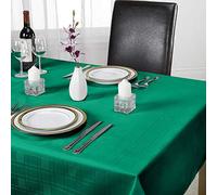 Emma Barclay Chequers - Jacquard Table Cloth in Forest Green - 70" (178cm) Round