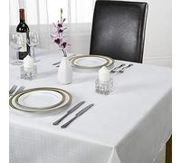 Emma Barclay Chequers - Jacquard Table Cloth in White - 63" (160cm) Round