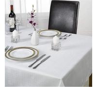 Emma Barclay Chequers Tablecloth, White, 70 X 108 Inch
