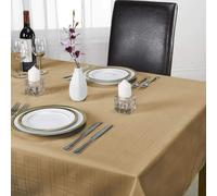 Emma Barclay Coffee Latte Linen Look 70 x 108" Tablecloth Reusable Table Cover