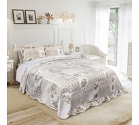 Emma Barclay Cotswold Bedspread Set, Natural (Quilted Patchwork Design)