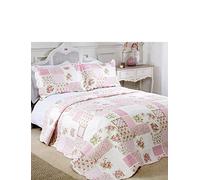 Emma Barclay Cotswold - Quilted Patchwork Bedspread Set in Pink - King