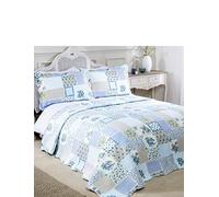 Emma Barclay Cotswold Quilted Patchwork Duvet Bedding Set Blue Double