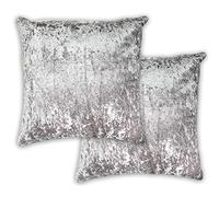 Emma Barclay Crushed Velvet Luxury Cushion Cover in Silver - 17x17 (43x43cm)