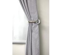 Emma Barclay, Crystal - Pair of Holdaback Tiebacks with End Finials in Brushed Silver - 20cm