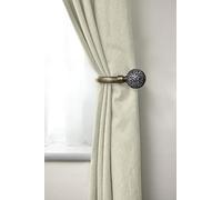 Emma Barclay, Cut Glass - Pair of Holdaback Tiebacks with End Finials in Antique Brass - 20cm