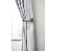 Emma Barclay, Cut Glass - Pair of Holdaback Tiebacks with End Finials in Chrome - 20cm