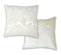Emma Barclay Damask - Luxury Chenille Jacquard Cushion Cover in Ivory - 17x17 (43x43cm)