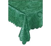 Emma Barclay Damask Rose - Jacquard Table Cloth in Forest Green - 60x84 (152x213cm)