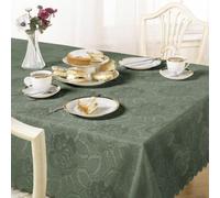 Emma Barclay Damask Rose Tablecloth, Forest Green, 52 x 52 Inch