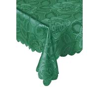 Emma Barclay Damask Rose Tablecloth, Forest Green, 63 Inch Round Diametre