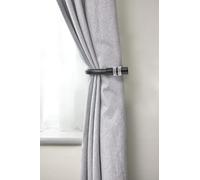 Emma Barclay, Diamante - Pair of Holdaback Tiebacks with End Finials in Matt Black - 20cm