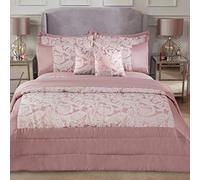 Emma Barclay Duchess - Embellished Jacquard Quilted Bedspread Set in Blush Pink - To Fit Double/King