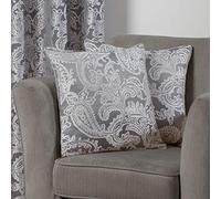 Emma Barclay Duchess - Jacquard Cushion Cover in Silver - 17x17 (43x43cm)