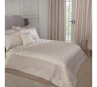 Emma Barclay Duchess - Embellished Jacquard Quilted Bedspread Set in Cream - To Fit Double/King