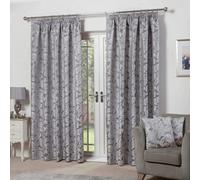 Emma Barclay Duchess Paisley Pencil Pleat Curtains Silver
