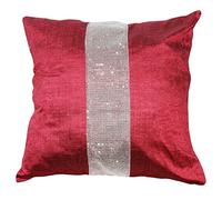 Emma Barclay Eclat - Diamante Panel Velvet Cushion Cover in Red - 17x17 (43x43cm)