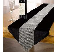 Emma Barclay Eclat - Diamante Table Runner in Black - 13x90 (33x183cm)
