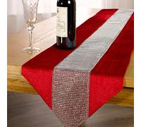 Emma Barclay Eclat - Diamante Table Runner in Wine - 13x90 (33x183cm)