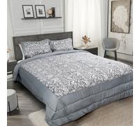 Emma Barclay Eden Bedspread Set, Silver (Jacquard Design)