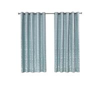 Emma Barclay Eden Eyelet Lined Curtains - Ornate Damask Jacquard Ring Top Curtains for Living Room & Bedroom - Softens Daylight & Adds Privacy (Duck Egg Blue, W 66" x L 90" (2 Panels))