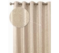 Emma Barclay Eden Lined Eyelet Curtains, Cream - 46 X 54 Inch Pair