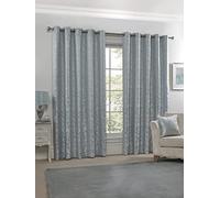 Emma Barclay Eden - Lined Eyelet Jacquard Curtains in Duck Egg - Width 90 x Drop 90" (228 x 228cm)