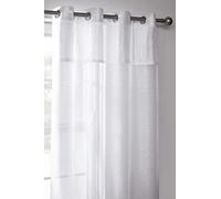 Emma Barclay Elegance - Eyelet Voile Curtain Panel with Crushed Taffeta Border in White - Width 53 x Drop 54" (135 x 137cm)
