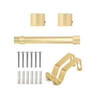 Emma Barclay Extendable Curtain Pole With Finials Brackets & Fittings Sets 16-19mm in Matt Gold Metal Curtain Poles For Eyelet Curtains Rod - Metal Sliced Collection 1.2m - 2.1m Matt Gold