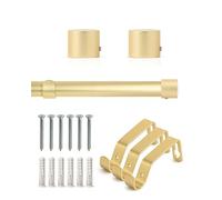 Emma Barclay Extendable Curtain Pole With Finials Brackets & Fittings Sets 16-19mm in Matt Gold Metal Curtain Poles For Eyelet Curtains Rod - Metal Sliced Collection 1.6m - 3m Matt Gold