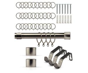 Emma Barclay Extendable Curtain Pole With Finials Rings Brackets & Fittings Sets 16-19mm in Black Silk Metal Curtain Poles For Eyelet Curtains Rod -Full Stop Collection 1.6m - 3m Black Silk