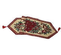 Emma Barclay Festive Tapestry Table Runner Gold & Red 72"