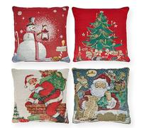 Emma Barclay Filled Christmas Cushion Covers 45x45 Set of 4 Scatter Pillow Xmas Cushions Throw Pillow Covers Decorative Pillowcase for Home Decoration