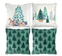 Emma Barclay Filled Christmas Cushion Covers 45x45 Set of 4 Scatter Pillow Xmas Throw Pillow Covers Decorative Pillowcase for Home Decoration