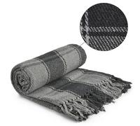 Emma Barclay Frisco 100% Recycled Cotton Throw, Charcoal - 229 X 254 Cm