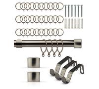 Emma Barclay Full Stop 19mm Extendable Metal Curtain Pole, Black Nickel - 160 To 300Cm With Rings & Finials