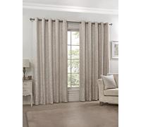 Emma Barclay - Fully Lined Curtains for Bedroom Living Room Jacquard Eyelet Two Panel Damask Curtains Eden Collection (46” x 54” Inch)(Cream)