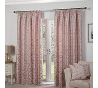 Emma Barclay Duchess - Lined Pencil Pleat Jacquard Curtains in Blush Pink - Width 66 x Drop 54" (168 x 137cm)