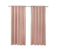 Emma Barclay Hartford Eyelet Curtains - Modern Geometric Hexagon Ring Top Curtains for Living Room & Bedroom - Softens Daylight & Adds Privacy (Blush Pink, W 90" x L 72" (2 Panels))