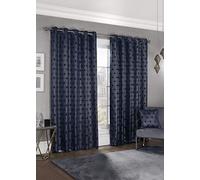 Emma Barclay Hartford - Woven Thermal Blackout Eyelet Curtains in Navy - Width 66 x Drop 90" (168 x 228cm)