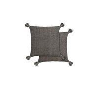 Emma Barclay Herringbone Filled Cushion, Black - 43 X 43 Cm