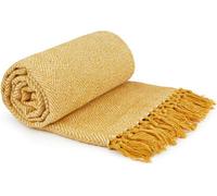 Throw Blanket for Sofas Bed Runner Herringbone Design Soft Cotton Herringbone