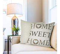 Emma Barclay Home Sweet Home Jacquard Cushion Cover in Beige - 17x17 (43x43cm)