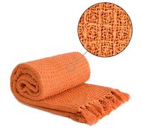 Throw Blanket for Sofas Bed Runner Honeycomb Waffle Soft Cotton Honeycomb