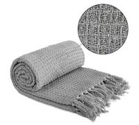 Emma Barclay Honeycomb 100% Recycled Cotton Throw, Silver - 229 X 254 Cm