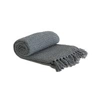Emma Barclay Honeycomb - Recycled Cotton Plain Waffle Textured Chair Sofa Setee Throw Over Blanket in Charcoal Grey - 90x100 (228x254cm)