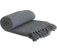 Emma Barclay Honeycomb Recycled Cotton Waffle Throw - Charcoal Grey 90x100 (228x254cm)